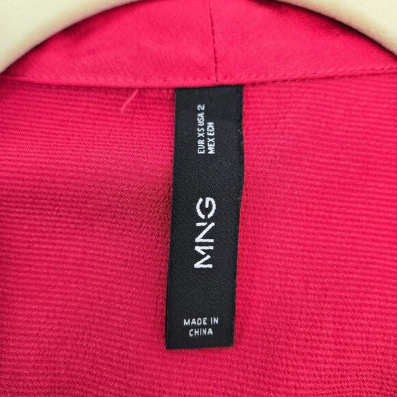 MNG Mango Silky Bell Sleeve Wrap Blouse Size 2 - Picture 3 of 7